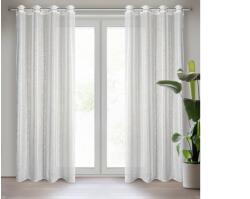EUROFIRANY Mily fehér függöny ezüst mintával Fehér 140x250 cm
