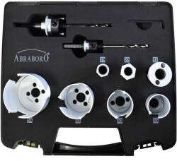 ABRABORO 10 részes HM lyukfűrész készlet, vizes 19-22-32-35-40-51-64mm