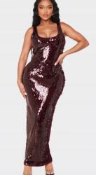 Prettylittlething Bordó Ruha Maxi Flitteres Vállpántok Prettylittlething 36