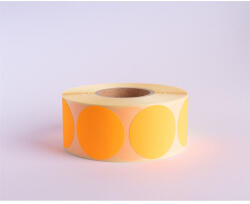  Etikett címke, 38mm, körcímke tekercses, 1000 címke/tekercs fluo narancs (67716) - printsisters