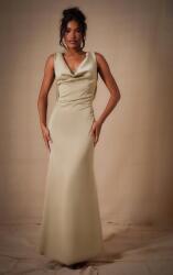 Prettylittlething Zöld Szatén Ruha Maxi Nyitott Hát Megkötős Prettylittlething 44