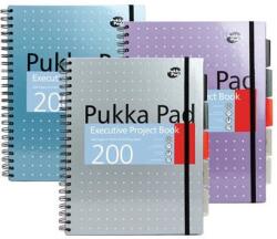 Pukka Pad Spirálfüzet, A4+, vonalas, 100 lap, PUKKA PAD ˝Metallic Project Book˝, vegyes szín