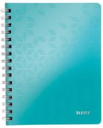 Leitz Spirálfüzet, A5, kockás, 80 lap, LEITZ ˝Wow˝, jégkék