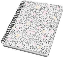 Sigel Spirálfüzet, 162x215 mm, pontrácsos, 60 lap, keményfedeles, SIGEL ˝Jolie˝, Wild Hearts