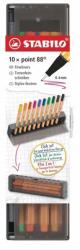 STABILO Fineliner STABILO point 88, 0.4 mm, 10 culori, set cu suport (SW88105)