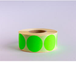  Etikett címke, 38mm, körcímke tekercses, 1000 címke/tekercs fluo zöld - iroszer24