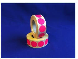  Etikett címke, 20mm, körcímke tekercses, 1000 címke/tekercs fluo pink - iroszer24