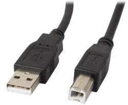 Lanberg CA, USBA, 11CC, 0010, BK , Cablu USB 2.0 AM, BM, 1 m, cu ferita, conectori aurii (CA-USBA-11CC-0010-BK-)