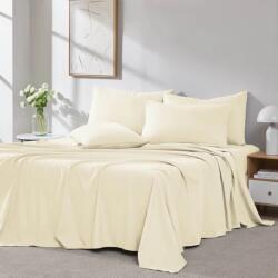 Kotonia Home Cearceaf de pat Kotonia Home, 100% bumbac, Olandina color, 220x240 cm, ivoire (001369)
