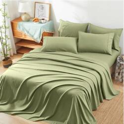 Kotonia Home Cearceaf de pat Kotonia Home, 100% bumbac, Olandina color, 220x240 cm, olive (001506)
