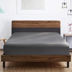 Kotonia Home Husa de pat cu elastic Kotonia Home Hotel, 100% bumbac, Damasc DeLux Saten, gri taupe, 160×200+35 cm (004300-160)