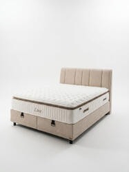 Livora Livora Line Ágyneműtartós Ágykeret és 7 Zónás Táskarugós Matrac Szett - 160x200x34 cm - Comfort Párnás Táskarugós Matrac