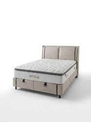 Livora Livora Style Ágyneműtartós Ágykeret és 7 Zónás Táskarugós Matrac Szett - 180x200x33 cm - Comfort Párnás H4 Táskarugós Matrac