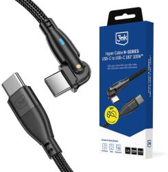 3mk Protection Cablu Date si Incarcare 3MK USB-C - USB-C Hyper N Angled 100W 1m Negru (acc/381090)
