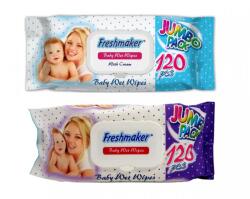 Freshmaker Șervețele umede pentru bebeluși cu clips 120 buc