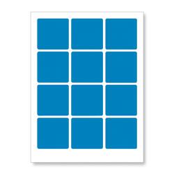 CDRmarket Öntapadós címkék 60 x 60 mm, 12 címke, A4, 20 lap, kék (R0ECO.6060BLUE)