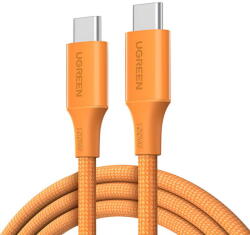 UGREEN Cablu Date si Incarcare UGREEN USB-C - USB-C L502 100W 1m Portocaliu