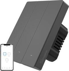 SONOFF Comutator inteligent de perete WiFi SONOFF M5-3C-80 (3-canale, pentru cadru, grafit) (M5-3C-80M)