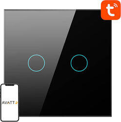 Avatto Comutator tactil WiFi Avatto TS02-EU-B2 Double TUYA (negru) (TS02-EU-B2)