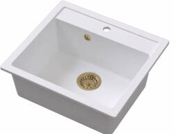 Ruvetti Ditto chiuvetă din granit 56x51 cm alb 3001D_WH60_W-PVDCH (3001DWH60WPVDCH) Chiuveta