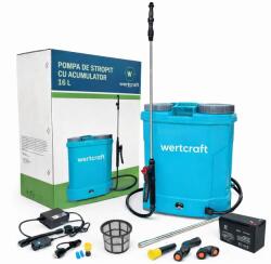 DDT-Wertcraft Pompa de stropit cu acumulator WertCraft 16L, Baterie 8 Ah, Debit 2.6 l min, Presiune 5.5 bar (DW-DDT-C2502) Pulverizator