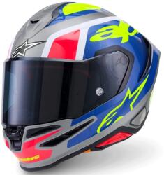 Alpinestars Cască integrală de motocicletă Alpinestars S-R7 Lumen argintiu-negru-roz-galben fluo (AIM140-2864)