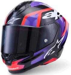 Alpinestars Cască integrală de motocicletă Alpinestars S-R7 Lumen negru-violet-roșu fluo-alb (AIM140-2863)