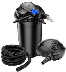  SunSun Grech CPA-15000 nyomásszűrő szett Pontec 8000 l/h szivattyúval és 18 W UV-C lámpával + 3 m tömlő és indító baktérium