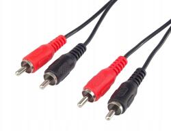 PremiumCord Cinch audio video kábel 2x Rca 2x Rca 3m Fekete Tv HiFi telefon PremiumCord (kjackcmm2-3)