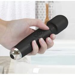  HOT15 szilikon masszírozó, akkus-15cm Fekete - szexshop
