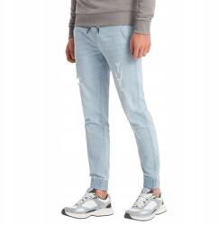 Ombre Férfi koptatott jogger nadrág világoskék V1 OM-PADJ-0150 XL