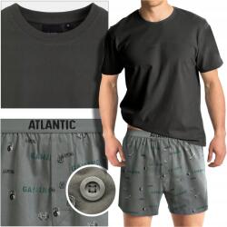Atlantic férfi rövid pizsama szett 100% pamut NMP007 khaki bézs L