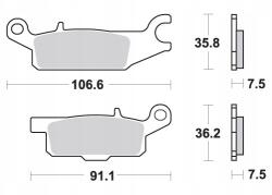 SBS Fékbetét KH443 Off-road Sinter Yamaha Yfm 550 Grizzly '09-'16,