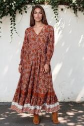 RohBoutique Rochie maxi Rust cu maneca lungă și imprimeu floral Roh Dr4853