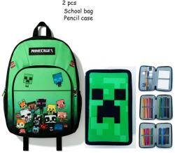  Minecraft Minecraft szett 3 emeletes tolltartó és iskolatáska, hátizsák, 43×33 cm - prettykids - 14 500 Ft