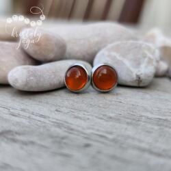 Kristály Jóga Shop Karneol nemesacél 6 mm-es ásvány fülbevaló