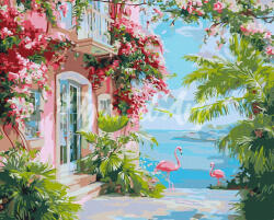 Figured Art Set pictura pe numere, cu sasiu, Vila la malul marii, 40x50 cm (FA10603-Y)