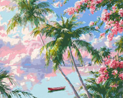 Figured Art Set pictura pe numere, cu sasiu, Laguna tropicala, 40x50 cm (FA10602-Y)