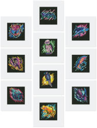 Figured Art Mini set 12 goblenuri cu diamante, fara sasiu, Animale, 18x15 cm (AM006)