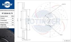 ROTINGER Disc frana ROTINGER RT 20164-GL T5 (RT 20164-GL T5)
