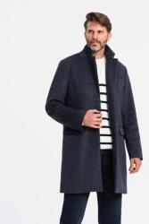 OMBRE OMBRE, Gyapjúkeverék kabát kivágott gallérral, sötétkék, S (OM-COWC-0121-NAVY-S)