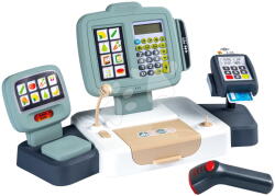 Smoby Casă de marcat cu calculator funcțional și scaner Large Cash Register Smoby cu sunete și lumini și cântar mecanic 30 accesorii (SM350121)