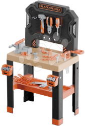 Smoby Masă de lucru cu menghină Black&Decker Bricolo Workbench Smoby 78 de accesorii cu unelte și piese de montaj (SM360745) Set bricolaj copii