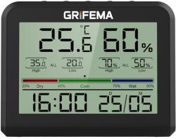 GRIFEMA Termometru Hygrometru Digital GRIFEMA GA2901B, Display LCD 3.6 inch, Negru (47575945)