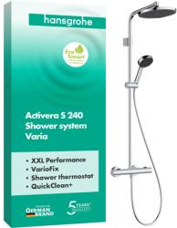 Hansgrohe Sistem de dus hansgrohe Activera S 240 EcoSmart, crom, cu termostat si 2 tipuri de jeturi (97029264)