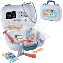 Smoby Orvosi koffer mechanikus lázmérővel Medical Case Smoby sztetoszóppal és szemüveggel 10 kiegészítő (SM340106)