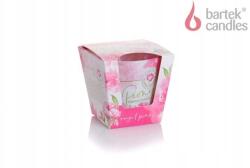Bartek Candles Illatos gyertya üvegben Bazsarózsa királyrózsaszín 115g (590)