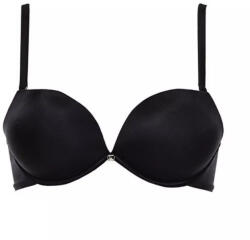 LORMAR Double szuper push-up balconette, merevítős fekete melltartó