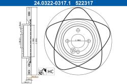 ATE Disc frana ATE 24.0322-0317.1 (24.0322-0317.1)