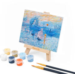 Figured Art Mini set pictura 3D in relief, Impresie, rasarit de soare - Monet, 13, 5x 10, 5 cm (3DFAS03)